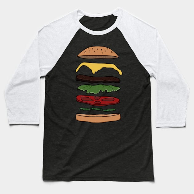 colored burger layers Baseball T-Shirt by danas_fantasy